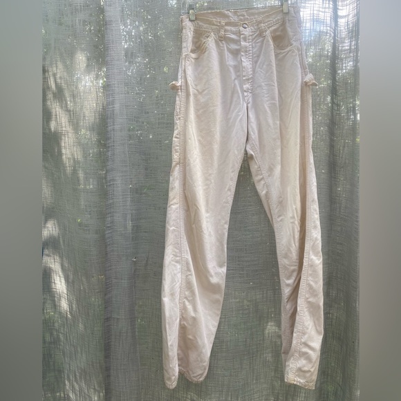 Unisex Dee Cee vintage 70s white carpenter work cargo pants...